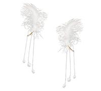 WOFASHPURET 1 Paire Boucles d'oreilles arc larme cerceaux anneau boucles oreilles halloween boucles doreilles halloween clips oreilles non percées clips d'oreille clip d'oreille Métal blanche