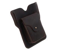 WOFASHPURET 1 Pièce Poche pour téléphone Portable Homme Mobile Sac de téléphone Portable Sac à Taille de téléphone e Banane pour téléphone de Taille Peau de Vache Café