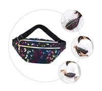 WOFASHPURET 1 Pièce Sac Femme PU Multifonctionnel Imprimé Mode Sac Bandoulière et Noir