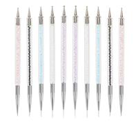 WOFASHPURET 10pièces Kit de Stylos Liners Double Embout pour Nail Art Pinceau de Précision pour Strass Outils de Dessin pour Ongles Kit de Stylos à Points