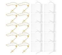 WOFASHPURET 12 Ensembles de Bracelets Chapelet Mini avec Croix en Perles Alliage Élégant Bien-être Spirituel Présent Significatif pour Baptême et Première Communion