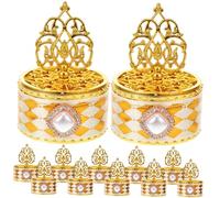 WOFASHPURET 12 pièces Boîtes à Bonbons Dorées Élégantes Boîtes Réutilisables pour Dragées et Mariage Décorations Chic pour Anniversaire et Communion
