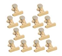 WOFASHPURET 12pcs Clip Magnétique pour Photo Élégant en Acier Inoxydable Or Portable et Flexible pour Affichage Mural en Galeries d'art et Bureaux