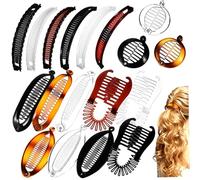 WOFASHPURET 18 pcs Lot Pinces Banane Vintage pour Cheveux Fins et Épais Clips Petits et Larges pour Queue de Cheval Maintien Sécurisé et Polyvalent