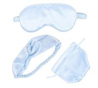 WOFASHPURET 1Ensemble Masque de Soie Artificielle avec Bandeau Transport Ensemble pour Voyage et Yeux