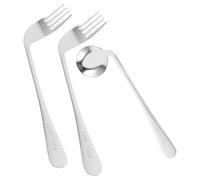 WOFASHPURET 1ensemble Set De Couverts Ergonomiques Pour Personnes Âgées Fourchette Et Cuillère Inclinées Acier Inoxydable Aide à Alimentation Pour Handicapés Confort Tension Au Poignet