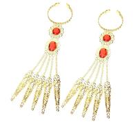 WOFASHPURET 1paire Bracelet Égyptien De Danse Ventre Avec Gants Et Ongles Accessoire De Performance Pour Femmes Bijoux De Danse Traditionnelle