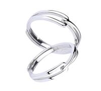 WOFASHPURET 1paire Chic Couple Ring Adjustable Decorative Finger Jewelry Romantic for Couples