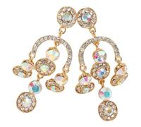 WOFASHPURET 1Paire Elegant Chandelier Earrings For Women Sparkling Western Style Party Jewelry Present For Birthdays Valentine Day And Weddings