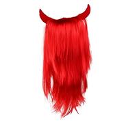 WOFASHPURET 1pièce Perücke Avec Cornes Pour Déguisement Halloween Accessoire De Costume De Démon Perruque Cosplay Pour Femmes