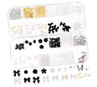 WOFASHPURET 2 boîtes Boîte de Gemmes à Ongles Rhinestone Charms de Fleurs DIY pour Décoration Ongles et Autres Accessoires
