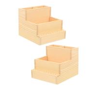 WOFASHPURET 2 Pièces Boîte de Rangement Manucure Bois Organisateur de Fraises avec Double Capacité pour Outils de Salon et Accessoires Nail Art
