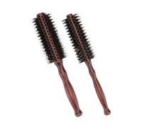 WOFASHPURET 2 pièces Brosse Ronde à Poils de Sanglier Bois Lot de Petite et pour Coiffage Séchage et Bouclage des Cheveux Outil Démêlant Ergonomique
