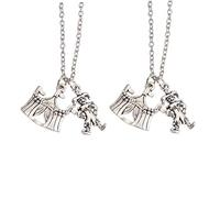 WOFASHPURET 2 Pièces collier de clown maman années 80 pendentif breloque de bijoux collier de carnaval collier roman Silver