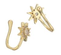 WOFASHPURET 2 Pièces Faux Nose Rings U-shaped Non-piercing Star Septum Jewelry Comfortable Ergonomic Fit For Women Daily Party Wear