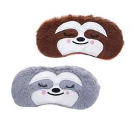 WOFASHPURET 2 Pièces Masque de sommeil pour enfants à paupières de noirceur en peluche bande dessinée Blackout Brack masque de sommeil de bureau