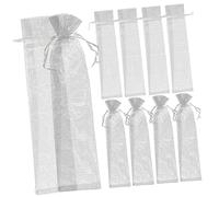 WOFASHPURET 20 Pièces Sachets Organza à Cordon pour de Rangement Multi Fonctions pour et Transparent Tulle Argenté