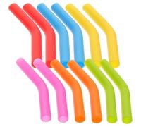 WOFASHPURET 24pcs Embouts pour Pailles en Silicone Réutilisables Diamètre Intérieur 8mm, Couverture de Paille Colorée Facile à Transporter pour Boissons Froides et Chaudes