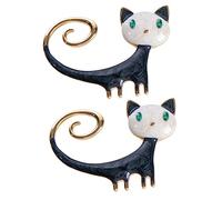 WOFASHPURET 2pièces Broche Cartoon Chat Épingle à Vêtements Adorable Pour Accessoires De Mode Pin Élégant Pour Vêtements Et Chapeaux