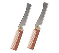 WOFASHPURET 2pièces Lot De Peignes à Moustache Pliables Pour Hommes Kit De Brosse à Barbe Peigne à Cheveux Compact Multifonctionnel Pour Soins Capillaires