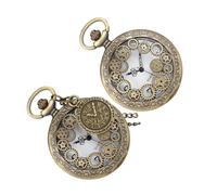 WOFASHPURET 2pièces Montre De Poche Vintage Pendentif Rétro Chaîne Incluse Format Compact
