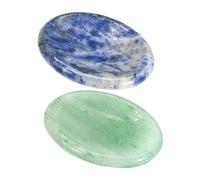 WOFASHPURET 2pièces Pierres Anti-stress Naturelles de Massage pour Visage et Mains Grattoir de Relaxation Portable Lot de Plaques de Grattage Apaisantes