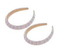 WOFASHPURET 2pièces Serre Tête Femme avec Strass et Perles Bandeau Épais Éponge Accessoire de Cheveux Chic pour Mariages et Fêtes Confortable et Scintillant