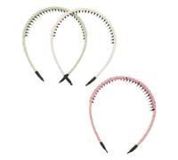 WOFASHPURET 3 Pièces Bandeaux Anti-dérapants avec Dents pour Femmes Légers et Confortables pour Maquillage Lavage Du Visage et Yoga Gestion des Cheveux Fins et Épais