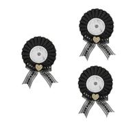 WOFASHPURET 3 Pièces Lolita Badge Ribbon DIY Set Badge Crafting With Secure Button Pin Brooch For Sweet Style Award Decoration For School Events And Daily Wear