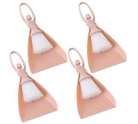 WOFASHPURET 4 ensembles Mini Balayette et Pelle à Poussière Ensemble de Nettoyage Pratique pour Bureau et Animaux Brosse de Nettoyage Compacte Plastique Rose avec Suspendu pour Clavier et