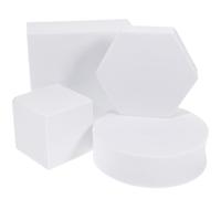 WOFASHPURET 4 Pièces Cube Photo Géométrique Blanc en Mousse, Décoratif, | Fleurs et Cosmétiques, Usage Intérieur ou Extérieur, Facile à Nettoyer, Forme Cube, Style Chic