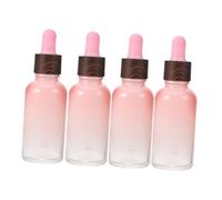 WOFASHPURET 4 pièces Flacons Pipettes Verre Lot de Bouteilles Compte-gouttes Rechargeables pour Huiles Essentielles et Accessoires de Voyage Portable et Couleur Dégradée Rose et Noir Bois