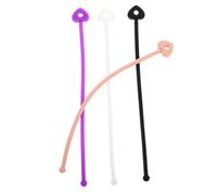 WOFASHPURET 4 Pièces Lanière Silicone pour Brosse à Shampoing Sangle Perte Élastique pour Brosse de Accessoire Pratique pour Bain Noir Blanc