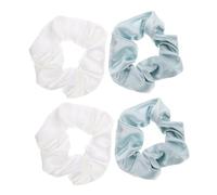 WOFASHPURET 4 Pièces Quatuor de Chouchous Satinés Colorés pour Filles Élastiques à Cheveux Élégants de Vert et Blanc Accessoires Pratiques pour