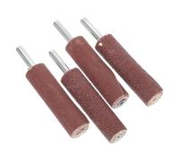 WOFASHPURET 4 Pièces Tambour de Ponçage Cylindrique à Tige 6 Mm, Roue à Lamelles Abrasives pour Perceuse, Accessoires de Matrice pour Ponçage Métal, Bois, Plastique, Kit Polissage Précision