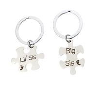WOFASHPURET 4pièces Pendentifs Puzzle Pour Couples Anneaux De Clé Inoxydable Personnalisés Pour Saint-valentin