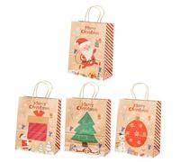 WOFASHPURET 4pièces Sachets à Bonbons de Noël Papier Kraft Lot de Cadeaux Papier pour Offrir des Friandises