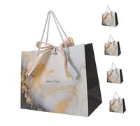 WOFASHPURET 5 Pièces Medium Marble Pattern Gift Bags With Handle Elegant Party Favor And Packaging For Birthday Wedding Holiday
