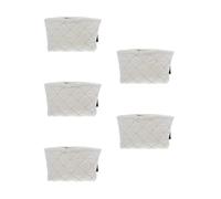 WOFASHPURET 5 Pièces Quilted Cosmetic Bag With Embossed Design Stylish Polyester Makeup Pouch For Women Travel Toiletry Organizer For Office Parties And Daily Use