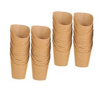 WOFASHPURET 50 Pièces Gobelets Kraft Inclinés pour Frites et Snacks Supports Portables pour Collations pour et Repas à Emporter