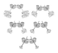 WOFASHPURET 5paire Boucles Oreilles Cartilage Puce Oreille Cristal Bijoux Piercing à Dos Plat Clous pour Femmes