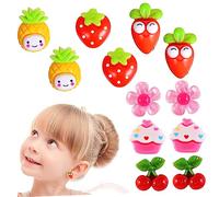 WOFASHPURET 6 Paires Boucles Oreilles Clips pour Garçon Fille Colorées Amusants Fleurs Etc Accessoires et Décoratifs Perçage