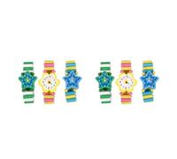 WOFASHPURET 6 PCS per Set Random Style Wooden Cartoon Simulation Wristwatch Child Bracelet Watch for Srudents Children Choice