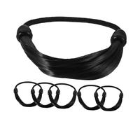 WOFASHPURET 6pièces Élastiques à Cheveux Invisibles Noirs Lot Pour Queue De Cheval Et Perruques Design Inspiré Coréen