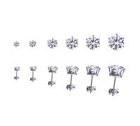 WOFASHPURET 6pièces Zircon Boucles Oreilles Hypoallergéniques Pour Femmes Ensemble Éclatant à Parfait Pour Et Événements Spéciaux
