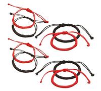 WOFASHPURET 8pièces Bracelets Tressés Main Pour Couples De Unisexes Rouge Et Noir Accessoire De Mode Pour Relations Et Spéciaux