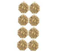WOFASHPURET 8pièces Pendentifs Bagua Laiton Vintage Amulette Tai Chi Yin Yang Pour Décoration Et La Malchance