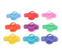 WOFASHPURET 9pcs Marqueurs de Verres à Vin en Silicone Forme Pantoufles Couleurs Différentes Réutilisables Faciles à Transporter et Augmentent la Reconnaissance pour Dîners et Bars
