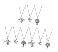 WOFASHPURET 9pièces Collier Pendentif Basketball Couple Alliage Basket Panier Aime Le Basketball Pour Hommes Et Femmes