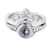 WOFASHPURET anneau de projection petit doigt des couples pour bague ouverte femme bague de mariage bague couronne bijoux femme bijoux de main bague de nouveauté Alliage de zinc